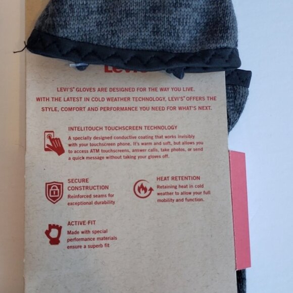 Levi's Mens Touchscreen Knit Glove - Picture 5 of 5